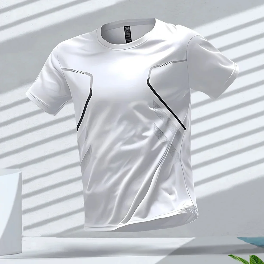 Men's T-shirts Sport Running T-shirt Men Quick-drying Breathable Short Sleeve Round Neck Active Tee Outdoor Workout Men Clothing