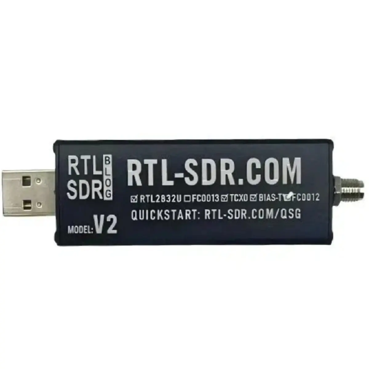A43TBG  V2 USB Receiver with Antenna, 22-948.6MHz, RTL2832U FC0012 Tuner