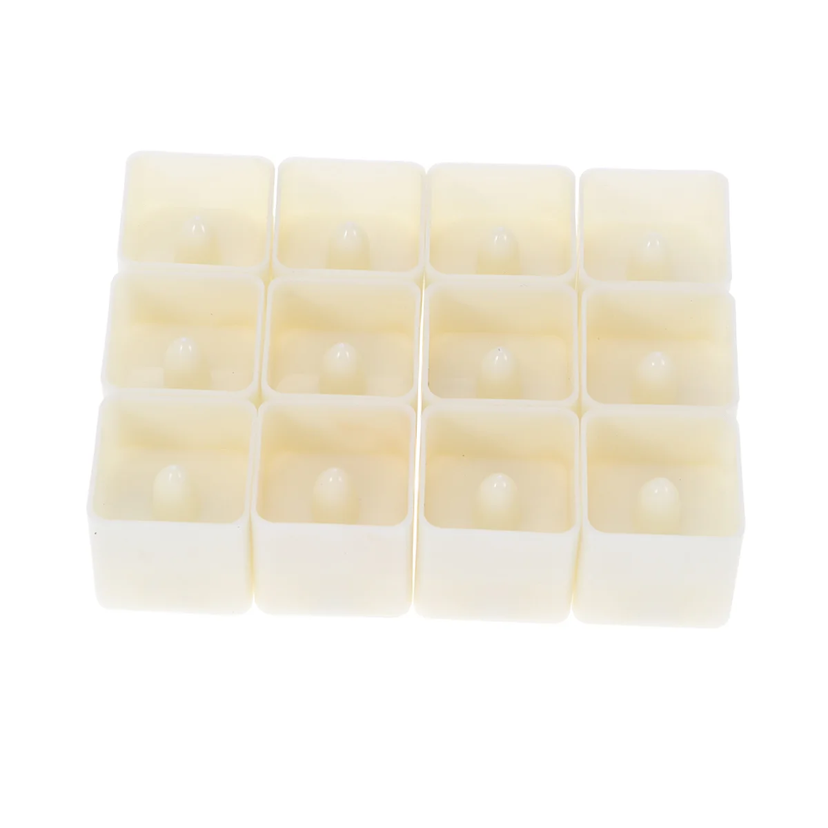 

12pcs Led Lights Flameless Lamp Cold White Flash Square Tealight 100 Hours Powered For Party Decor Home