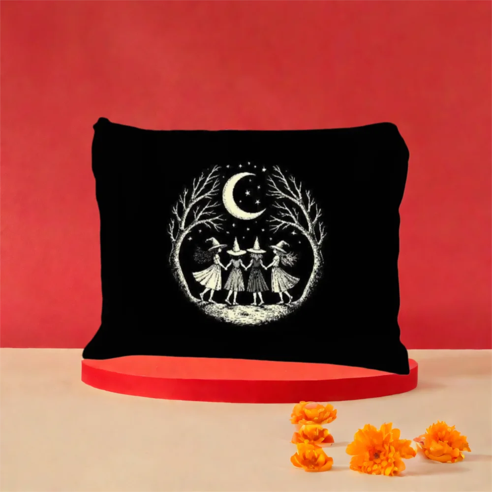 

New Trendy Zipper Pouch Nature Moon Phase Durable Storage Bag Simple Modern Travel Accessories Gift