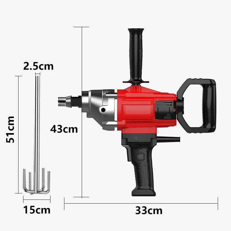 Mezclador de polvo de masilla de perforación de aviones de alta potencia, mezclador de pintura de mortero de cemento
