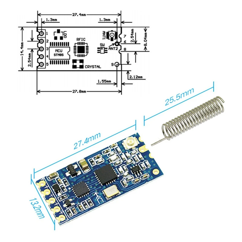 HC-12 433MHz si4463 Wireless Serial Port Modul 1000m ersetzen Bluetooth hc12 4 pcs Kunststoff