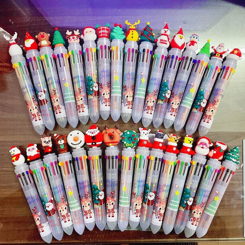 

18 Festive Cartoon Christmas Pens In Multiple Colors With Fine Pointed Tips Suitable For Offices Students And As Gifts