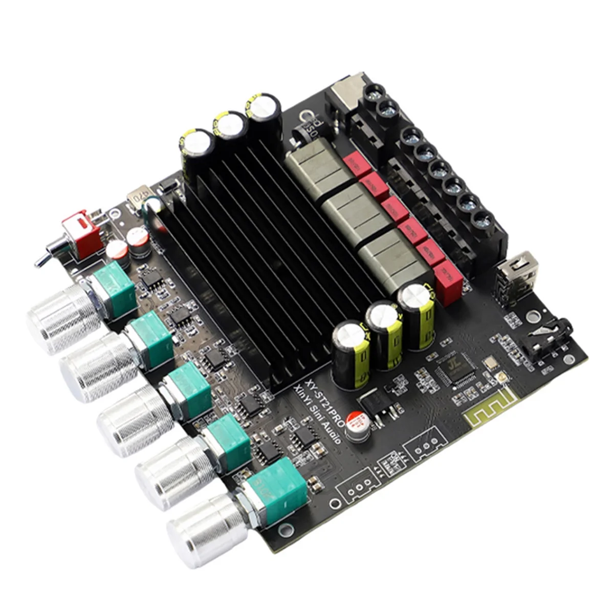 

ABFKL ST21PRO Bluetooth Digital Audio Power Amplifier Board 2.1 Channel 100Wx2+200W Subwoofer TPA3221 Exceeds 3116 A