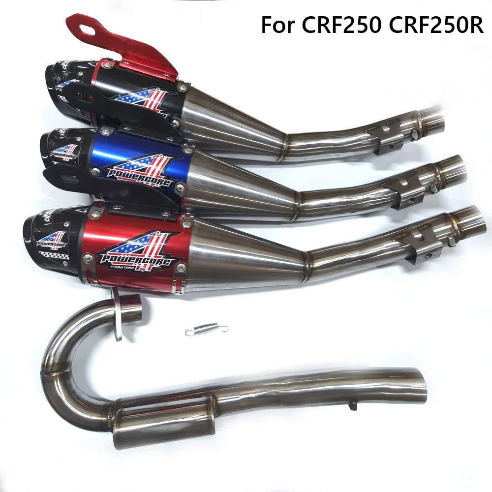 Motorrad-Auspuffschalldämpfer, Edelstahl, Motorradsystem, rot, zum Hineinschlüpfen, für CRF 250-Auspuffrohr