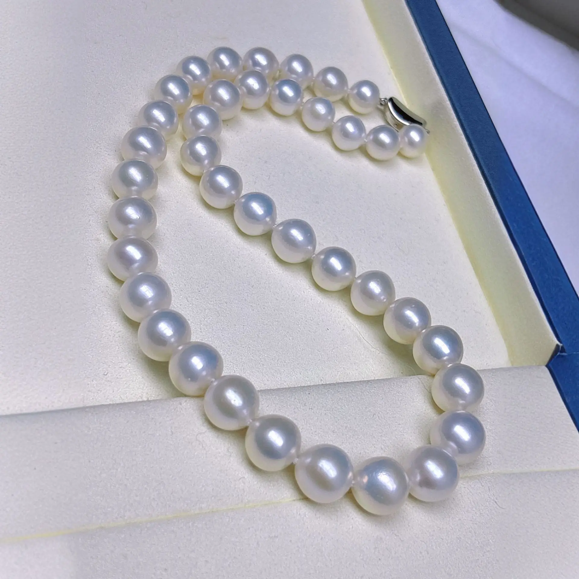 

Ожерелье из натурального белого пресноводного жемчуга 9-12 мм, серебряная застежка S925, почти круглые, слегкие неисправности, элегантные ювелирные изделия из жемчуга, подарок