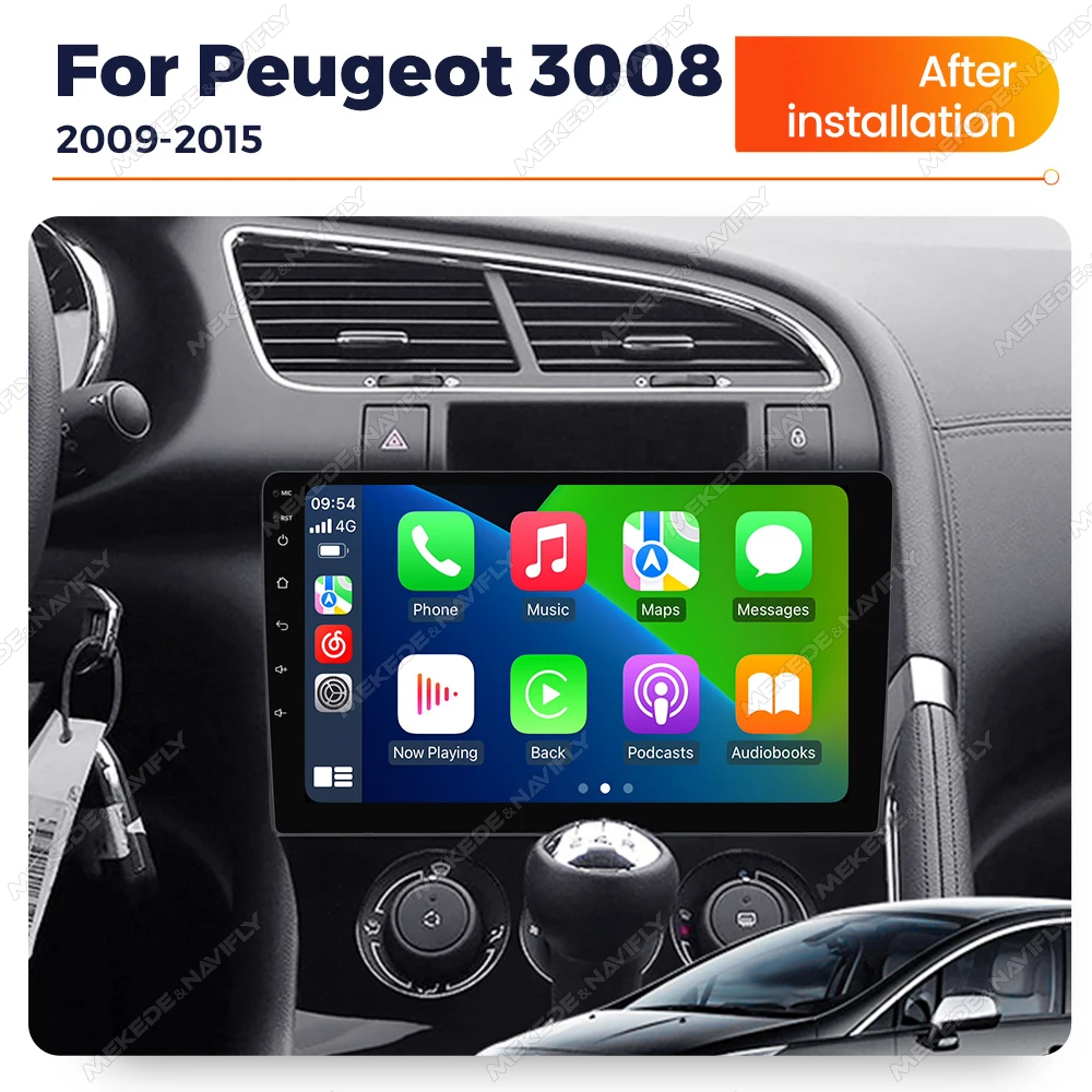 NaviFly 2GB+32GB Android All In One Car Radio For Peugeot 308 3008 2009 - 2015 Navigation GPS Multimedia Player Wireless Carplay
