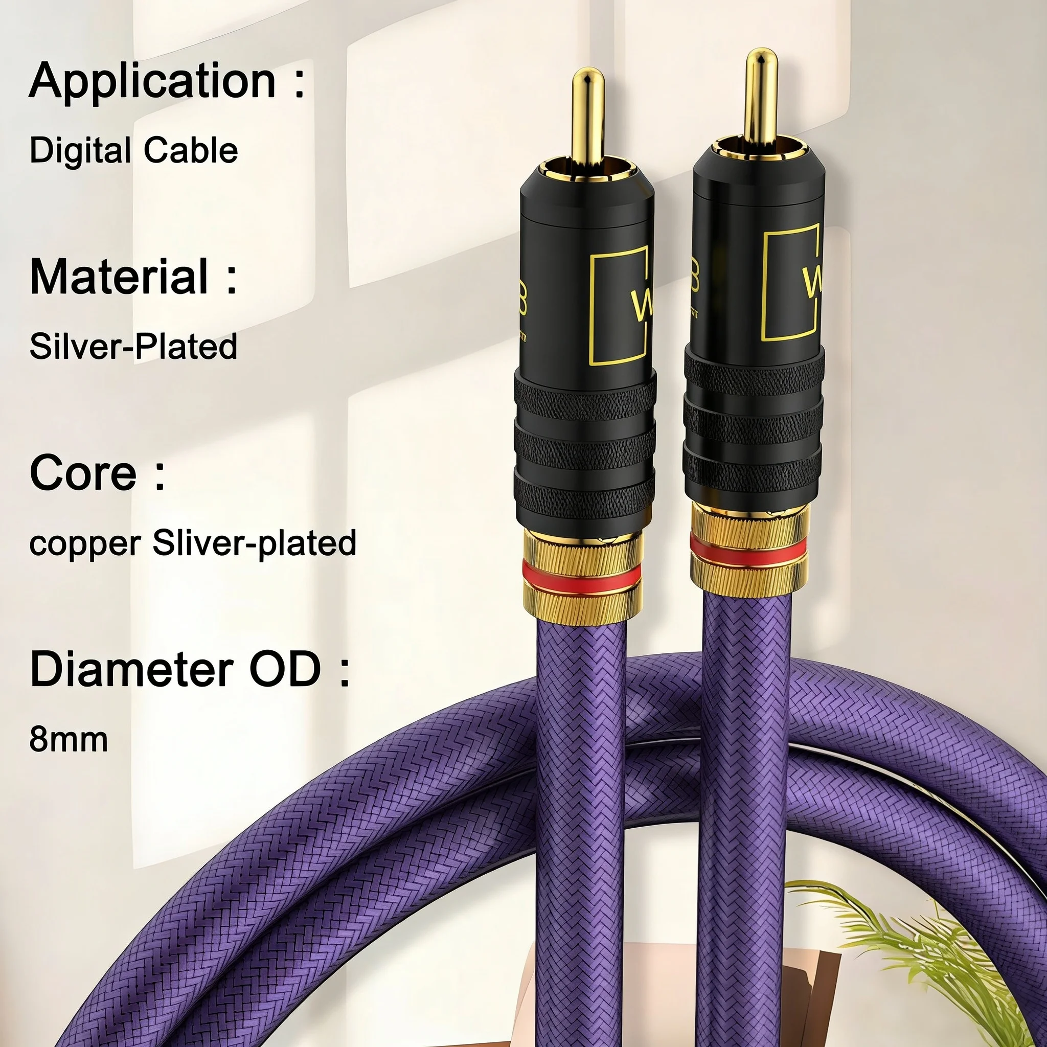 HIFI 75ohm Digital Coaxial DAC Cable Press Self-locking amplifier decoder RCA cable Stereo TV Audio speaker wire