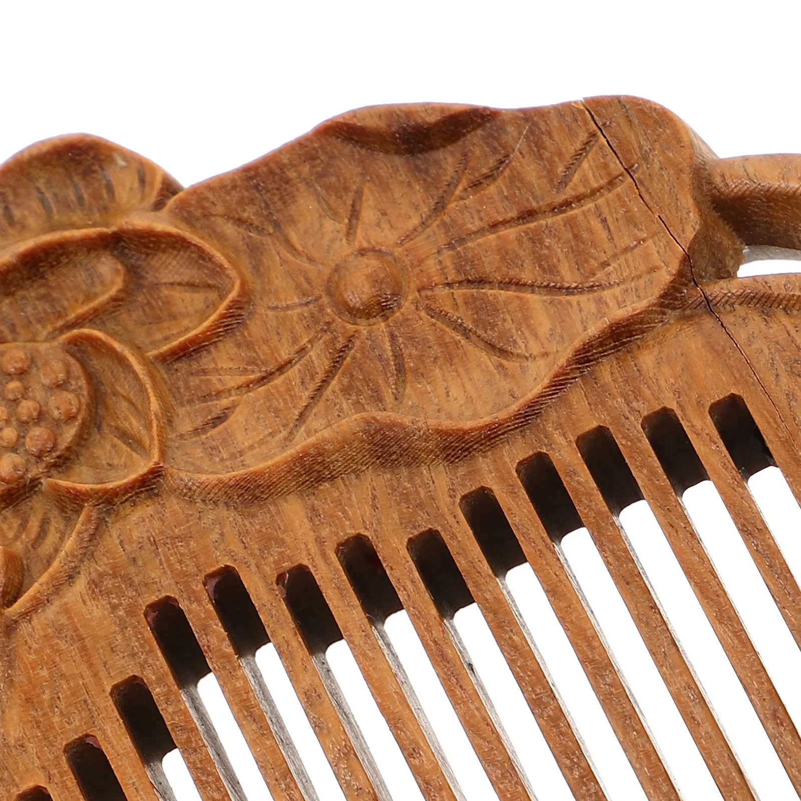 Ensemble peigne et miroir en bois Vintage, 1 ensemble, miroir de voyage élégant sculpté à la main avec pompon, Design lisse et résistant à l'électricité statique