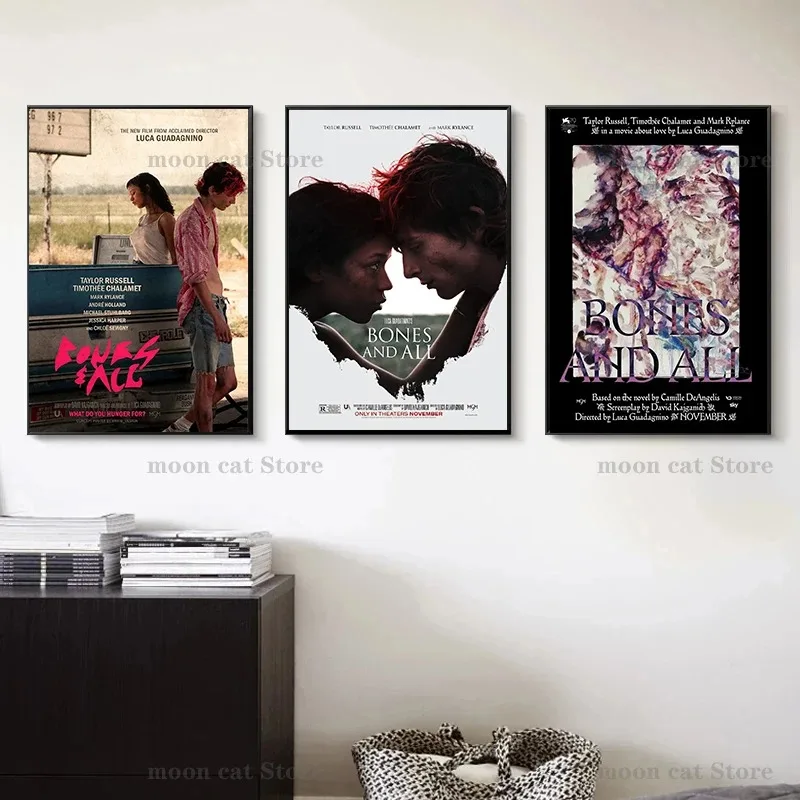 2022 New Movie Bones And All Film Poster Canvas Painting Timothee Chalamet Wall Art Pictures And Prints Vintage Home Decor