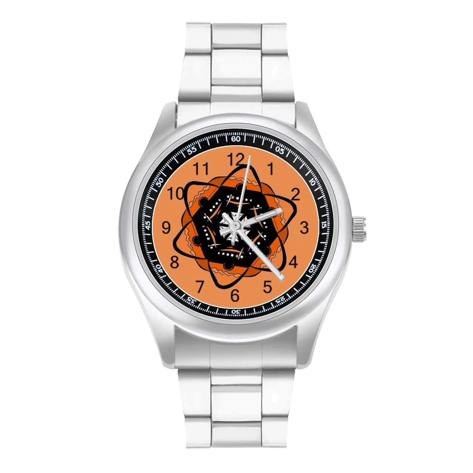 

Orange Star Mandala Pizza Quartz Watch Fast Food Popularity Culture Stainless Photo Wrist Watch Men Travel Retro New Wristwatch