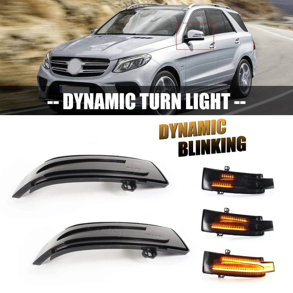 For Mercedes Benz GL/M/R/G-Class SUV W463 X164 X166 W166 W251 V251 LED Dynamic Turn Signal Blinker Side Mirror Indicator Light
