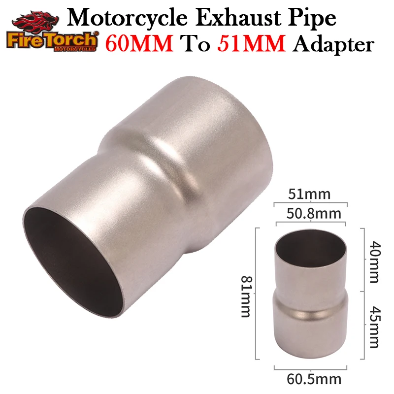 

Uuniversal Motorcycle Exhaust Pipe Inner Diameter 60MM Conversion 51MM Caliber Aperture Converter Adapter Escape Moto GP Muffler