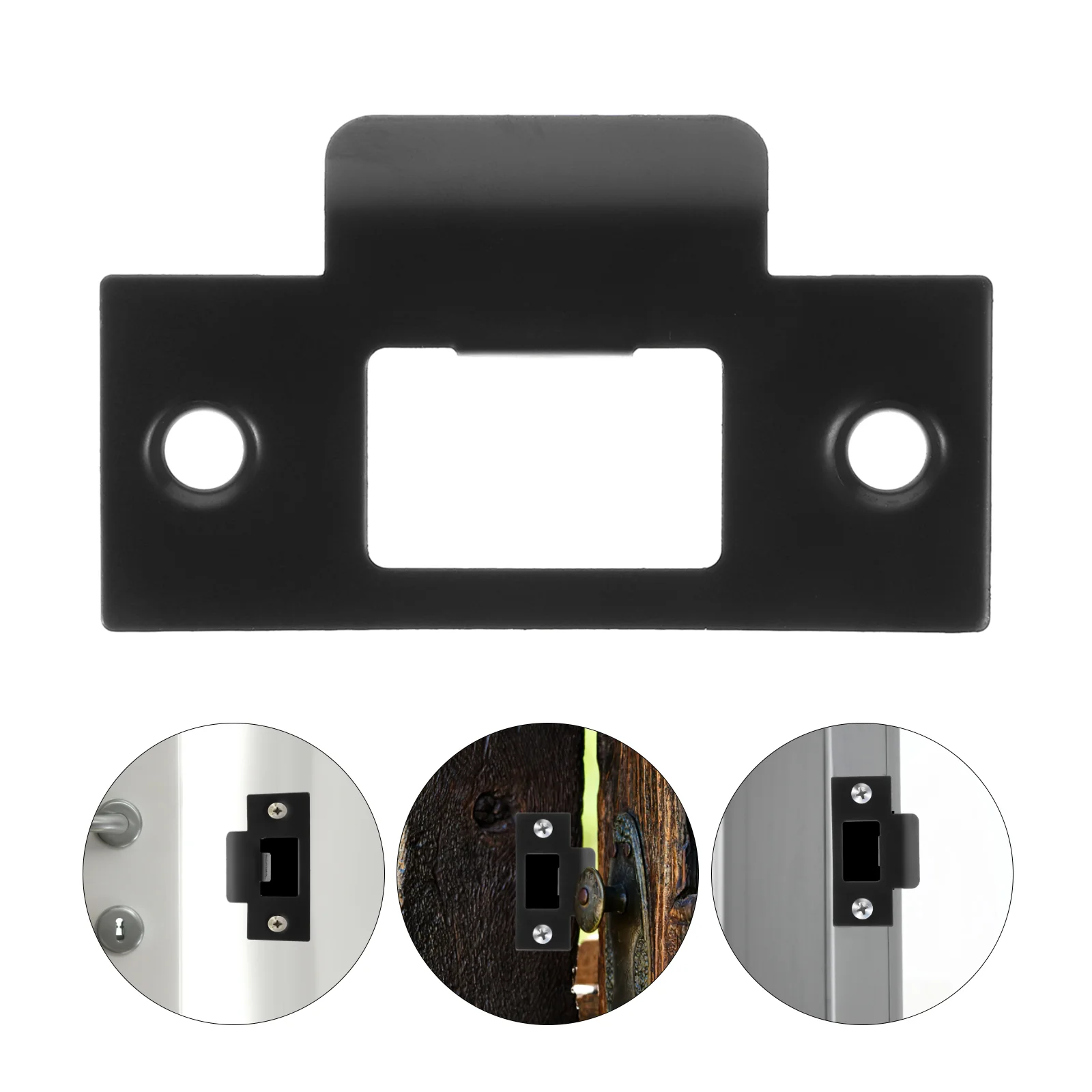 Latch Strike Plate Cam Block กระเป๋าประตู Extender เลื่อนประตูสแตนเลสสีดํา