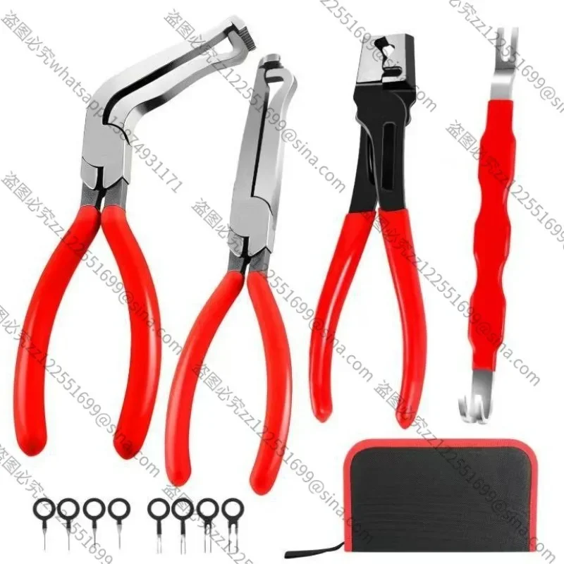 Suitable for 60° Elbow Red Handle Cable Cutter Set, Multifunctional Pliers, Car Crowbar, Tiger Pliers, Pin Extractor