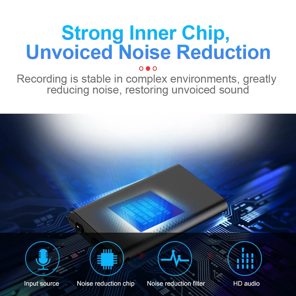 4-64GB Tiny Digtal Voice Recorder Espia Mini Sound Portable Voice Activated Dictaphone Noise Reduce Recording MP3 Player