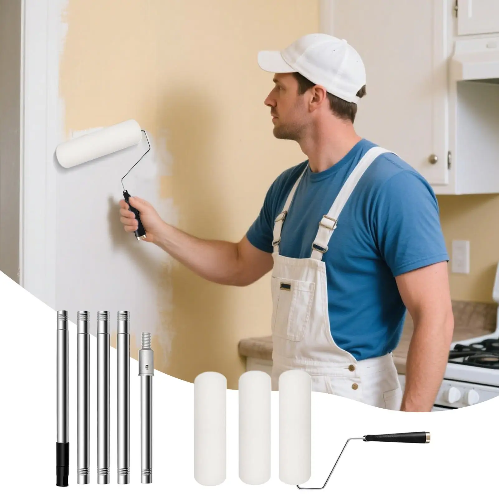 

Набор красок для домашней живописи, валик для рисования, набор кистей для настенной живописи, выдвижной набор инструментов для художников, мебель для дома, дверь