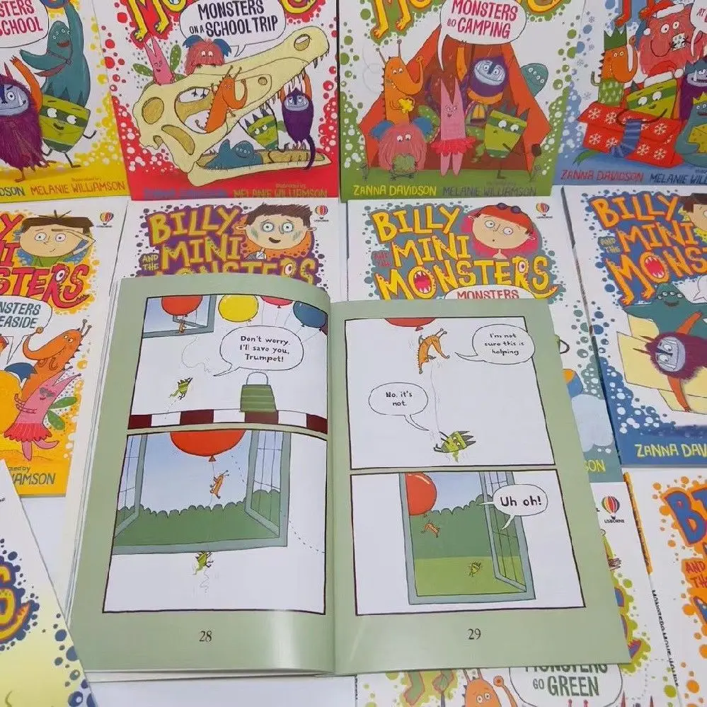 Libros en inglés de Billy y The Mini Monsters Story para niños, Libros de lectura, Educación Temprana, Usborne, 12 volúmenes
