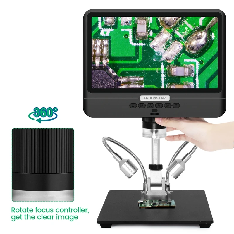 8.5 Inch LCD Display Digital Microscope 1080P Scope Phone PCB Repair Soldering Tool Adjustable Metal Stand Industrial Magnifier