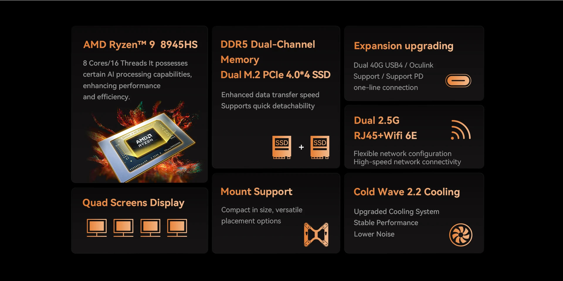 MINISFORUM UM890 Pro Mini PC AMD Ryzen 9 8945HS Windows 11 Mini Computer DDR5 32GB 1TB NVME SSD Oculink DP Wifi6e Gaming Mini PC