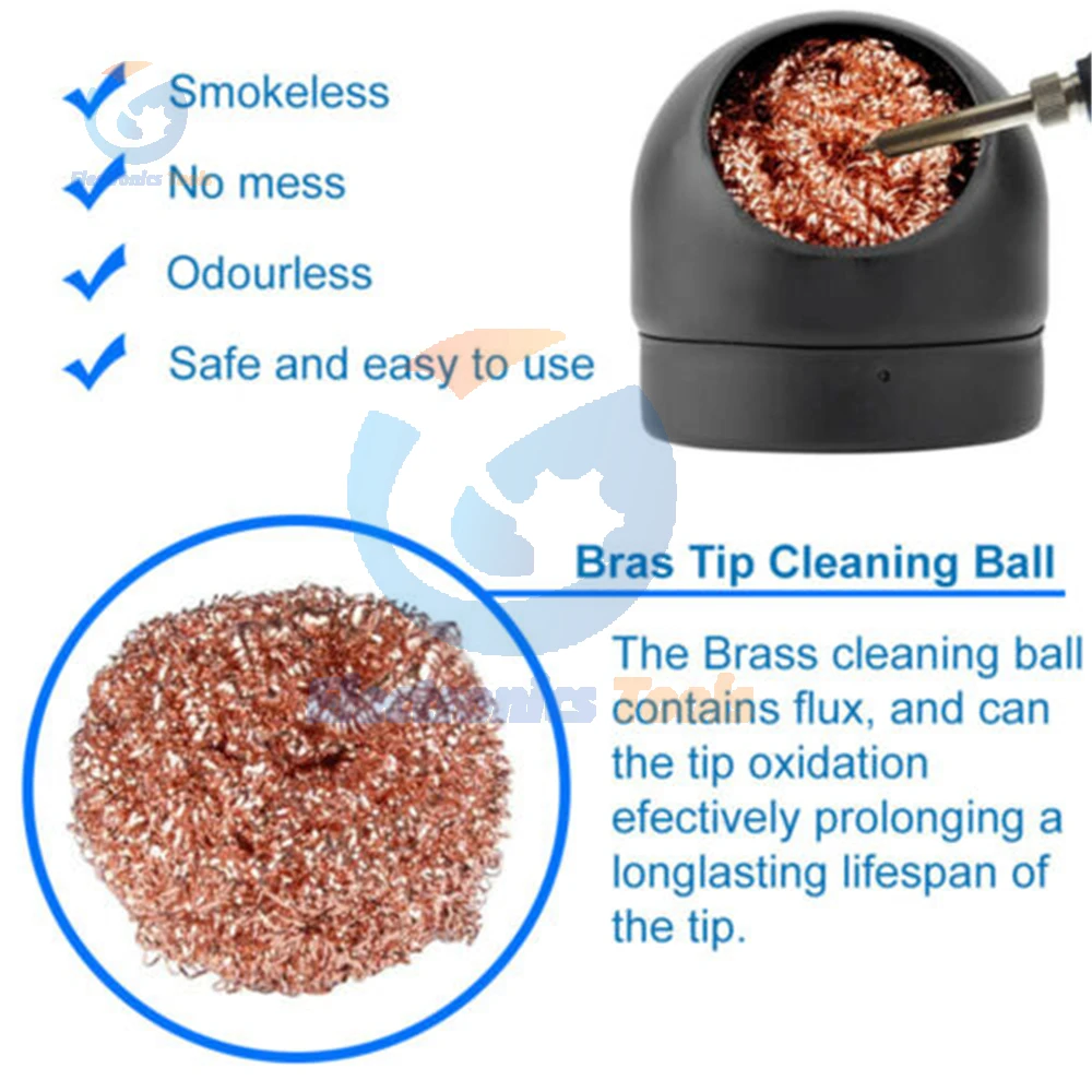 Soldering Iron Tip Cleaning Ball Copper Wire Mesh Tin Remover Desoldering Sucker Anti-oxidationSolder Cleaner Welding Tools