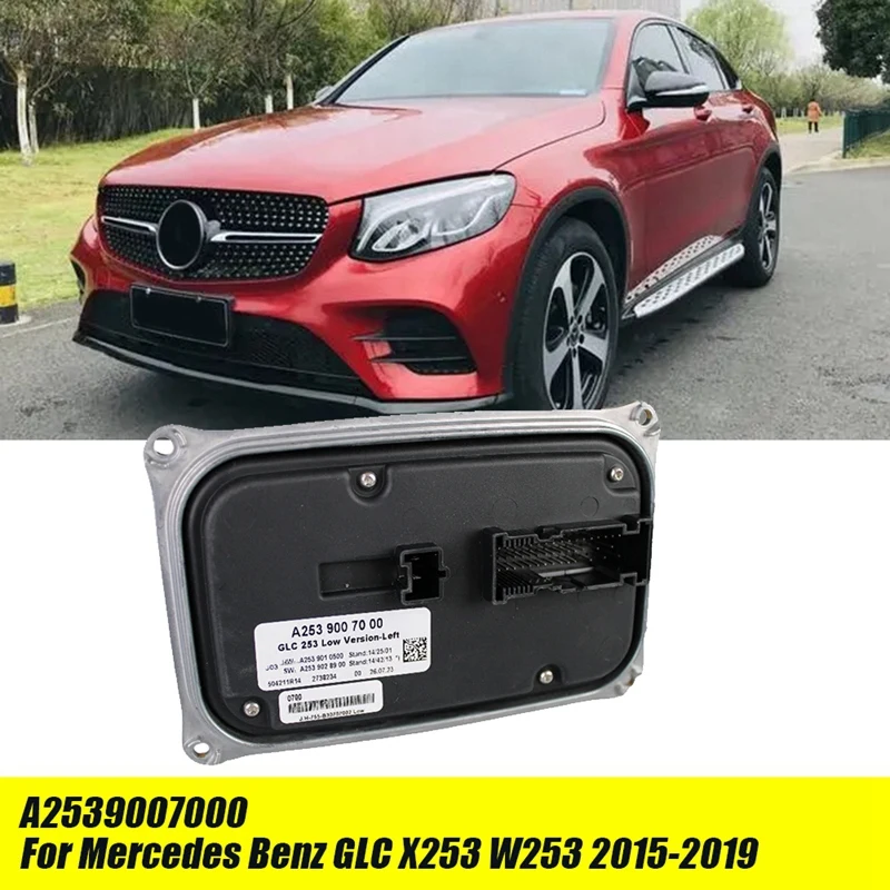 

A2539007000 Left Side LED Headlight Module For Mercedes Benz GLC X253 W253 2015-2019 Programmable Control Unit Ballast Durable