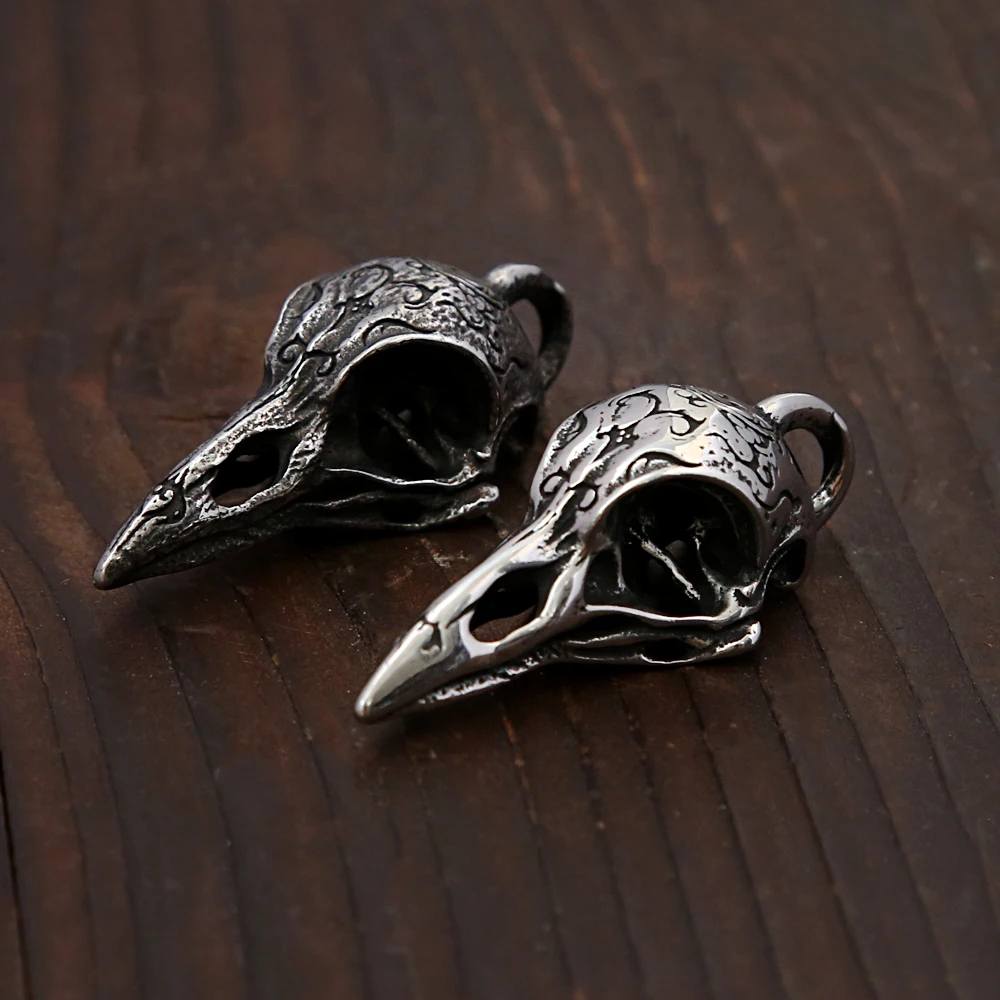 Retro Nordic Odin Crow Skull Pendant for Men Women Gothic 316L Stainless Steel Raven Skull Necklace Fashion Jewelry Droshipping