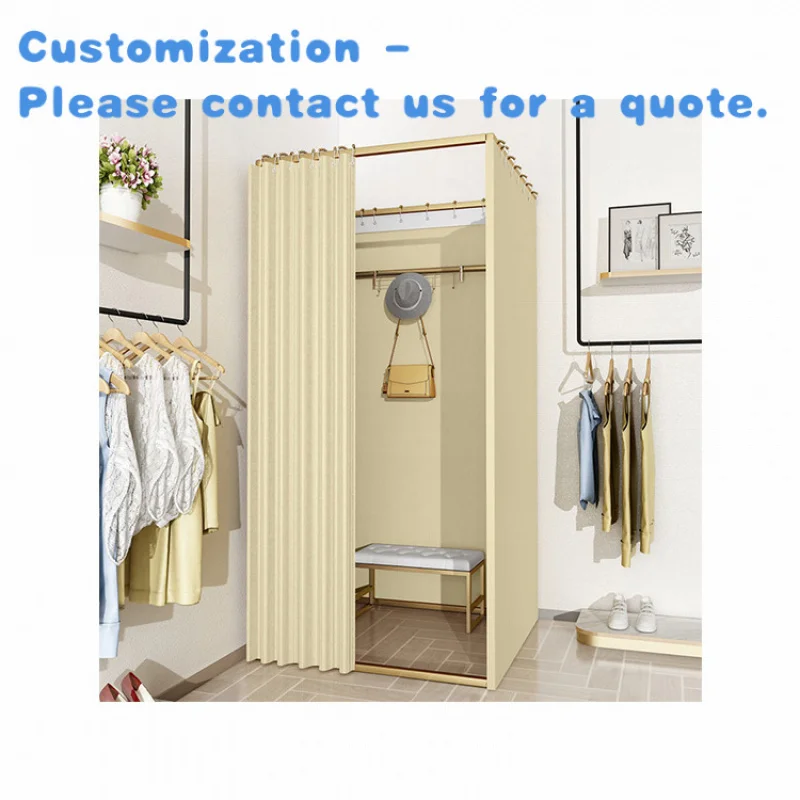 

custom.Kainice Privacy Temporary Locker Room Clothing Store Fitting Room Movable Square Changing Room with Shading Curtain