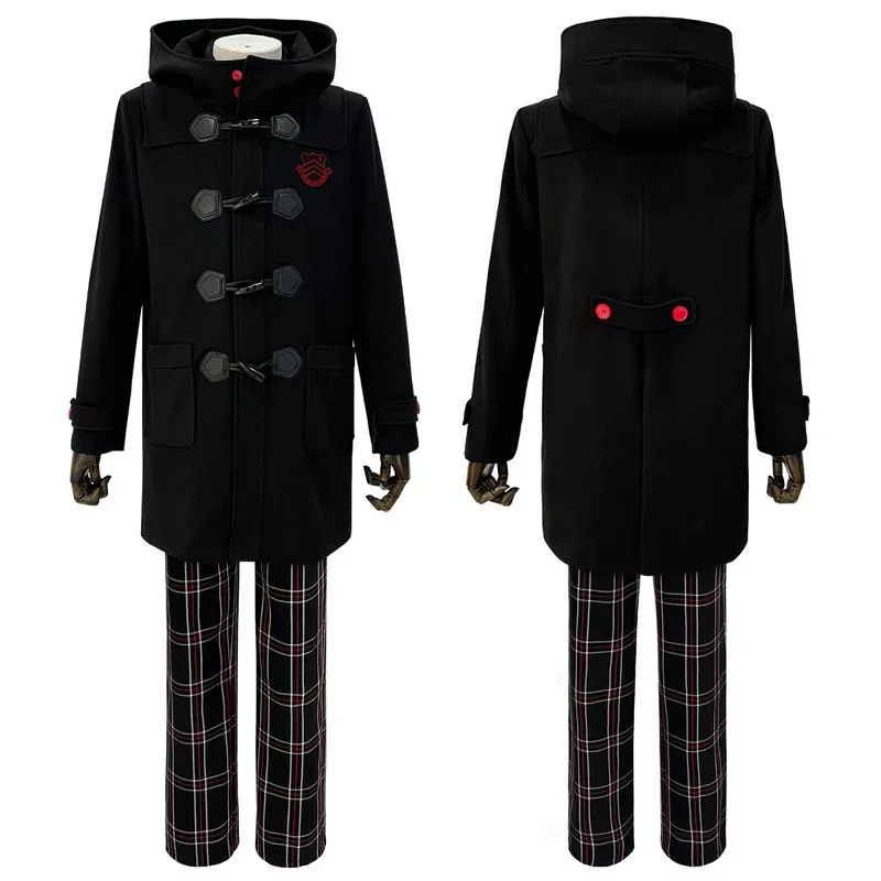 

HOLOUN P5 Game Ren Amamiya Cosplay Costume Wig Joker Winter Embroidery Hoodie Coat Pants Daily Wear Unisex Halloween Christmas