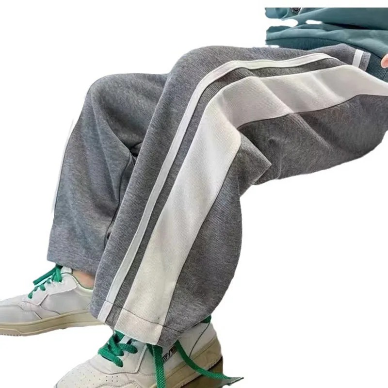 Nowe Jesienne Spodnie Chłopięce Pluszowe Spodnie Średnie Do Duże Dzieci Wiosenne I Jesienne Sportowe Spodnie Wypoczynkowe Przystojne I Modne Spodnie
