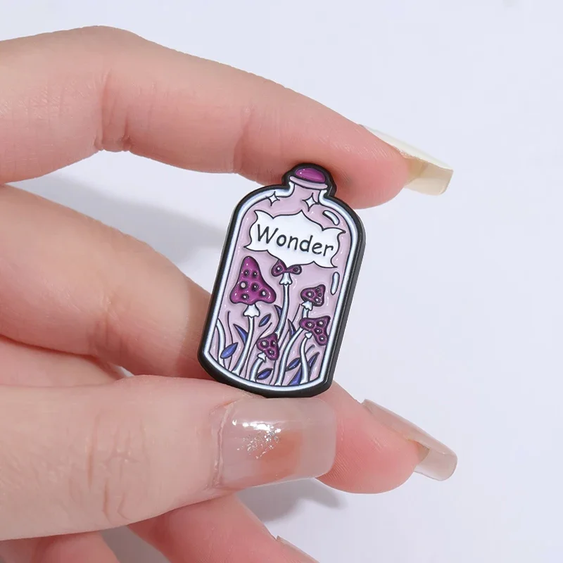 Drink Up Magic Potion Enamel Pins Wonder Dream Mushroom Bottle Made Of Lapel Pin Badge Metal Brooches Clothes Backpack Jewelry