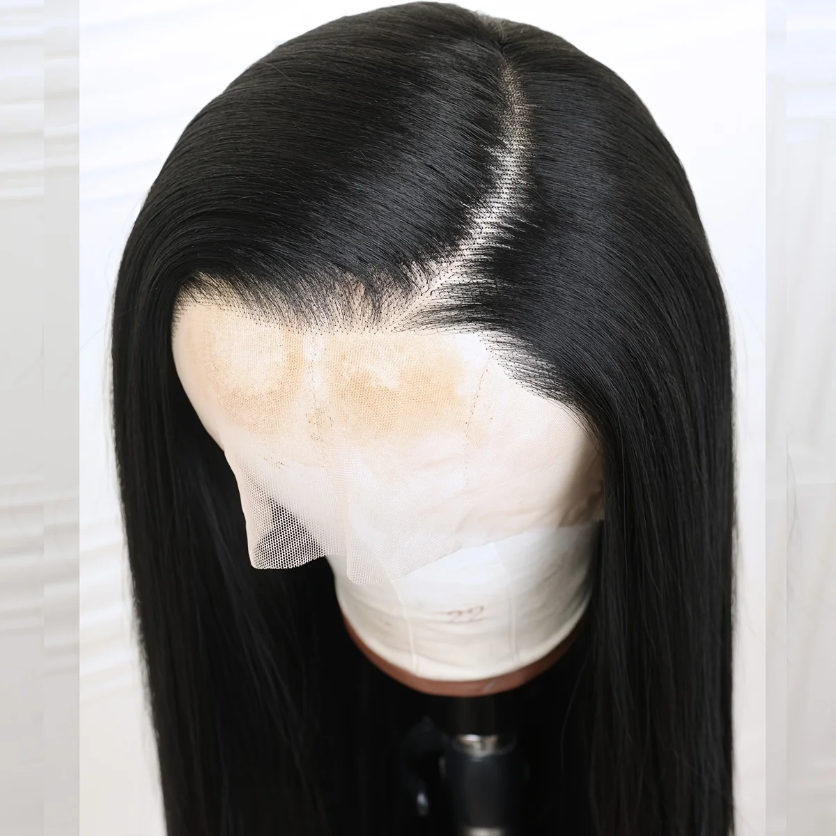 Soft Black Straight Wide 13X4 Lace Front Hair Wig Middle/Side/Free Part Long 28 Inches 180 Density Synthetic for Women