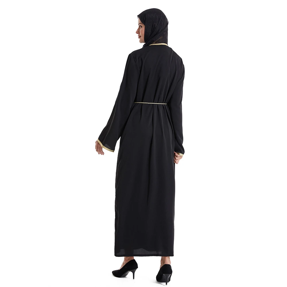 Abaya musulmana para mujer, vestido de lujo con diamantes de imitación, Dubái, Turquía, árabe, islámico, caftán, vestido informal suelto de Oriente Medio