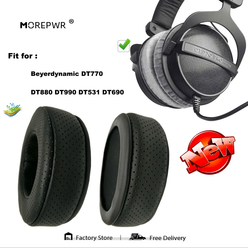 Ersatz Ohr Pads für Beyerdynamic DT 770 880 990 531 690 Headset Teile Leder Kissen Samt Ohrenschützer-kopfhörer Hülse Abdeckung