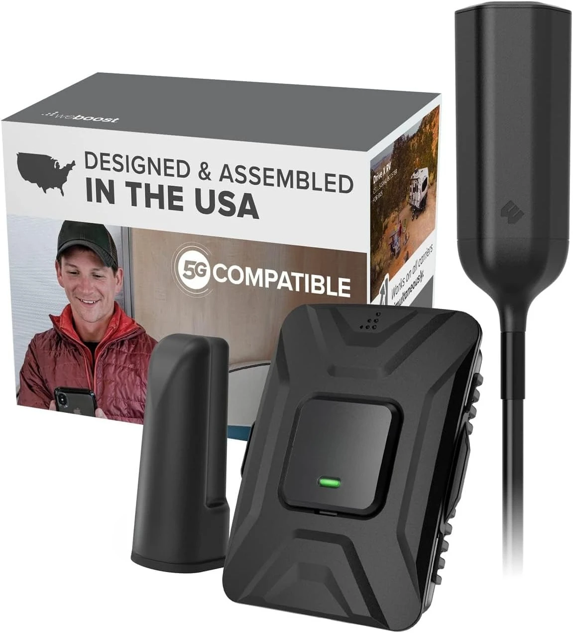 Cell Phone Signal Booster kit | Boosts 5G & 4G LTE for All U.S. & Canadian Carriers - Verizon, AT&T, T-Mobile
