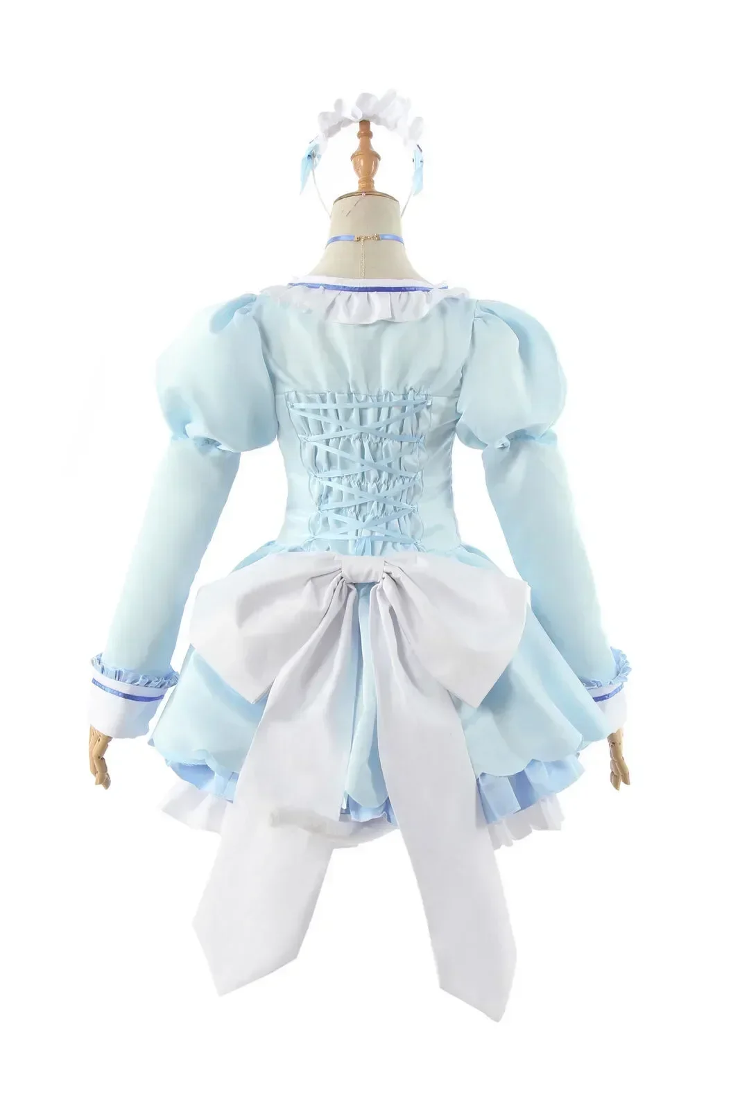 Anime Nekopara Vanilla Cosplay Wig Costume Maid Lolita Dress Blue Halloween Party Show Role Play Outfits For Girls