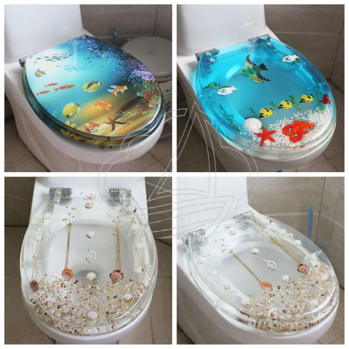 47x38cm Premium Resin Toilet Seat, Stainless Steel Hinges Soft Close Silent Thickened Universal for U/V/O Toilet Bowls