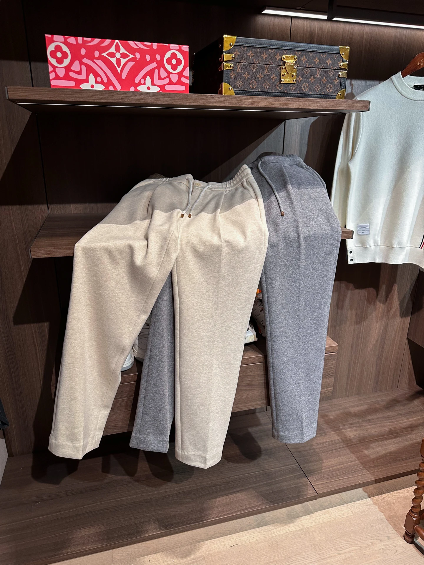 

Woolen Fce Lined Men's Straight Leg Casual Pants Thi Warm Winter Trousers Busin Sle Polyester Blend