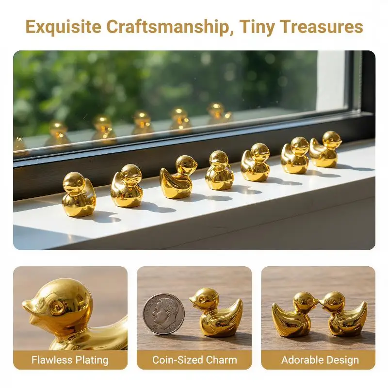 Mini Golden Duck, Resin Mini Yellow Duck Statue, Loose Ducklings, Handicrafts, Dollhouse Decoration, Fairy Garden Scenery