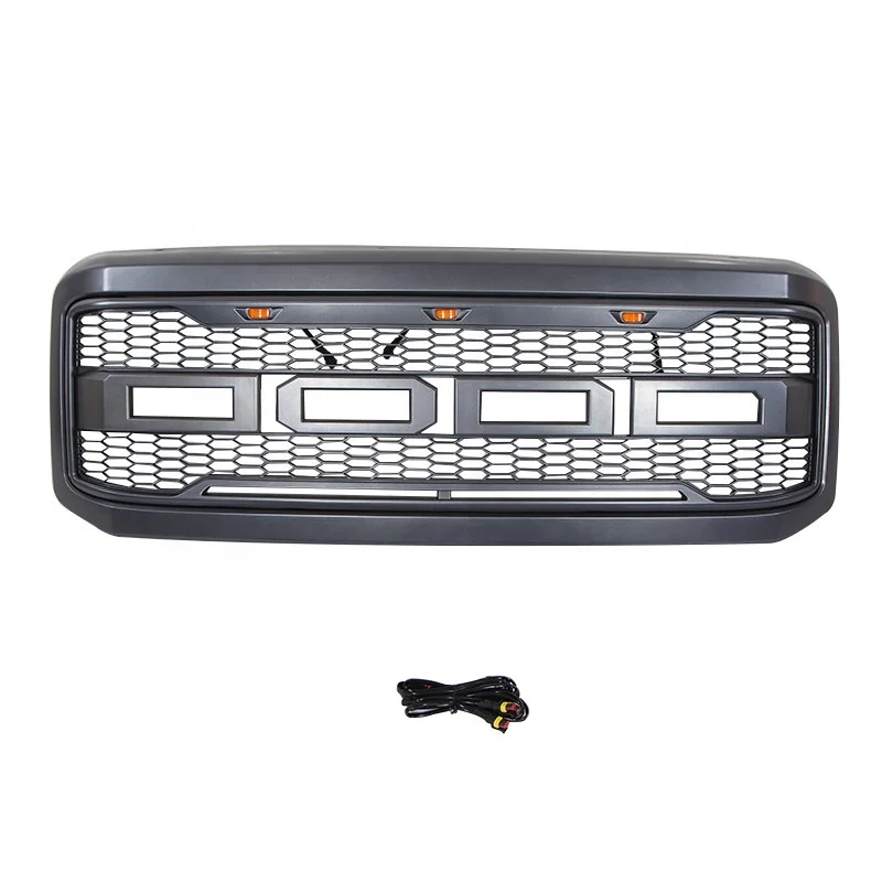 Grill  3 LED Amber Lights Modifying Front Grille fit for 2005-2007 Ford F-250 F-350 F-450 F-550