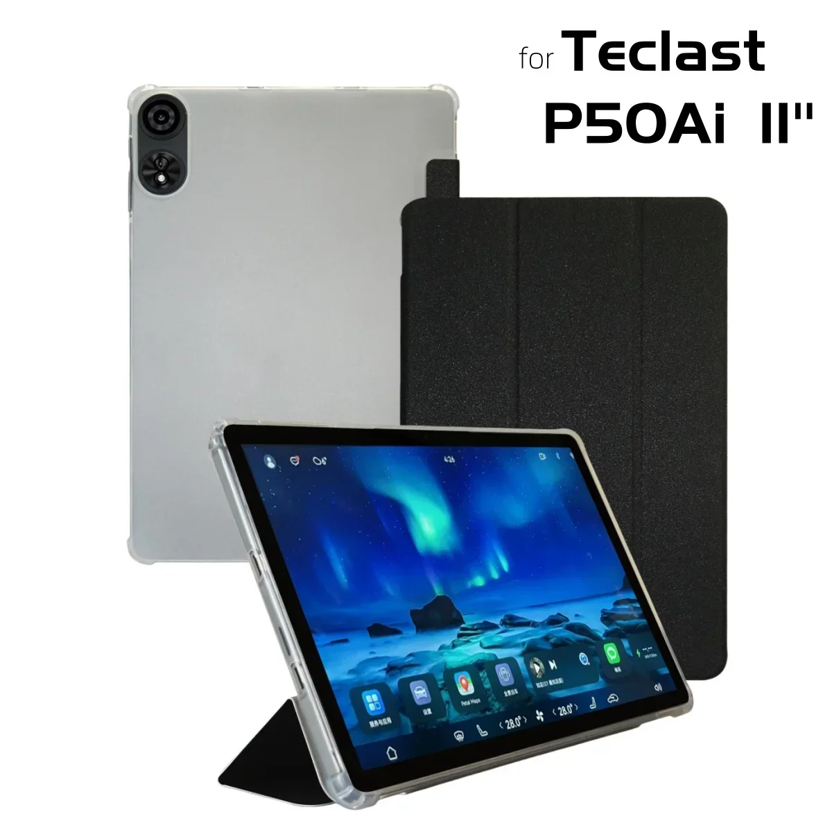 

Smart Cover for Teclast P50Ai P50 Ai 2024 11 Inch Tablet Case Trifold Stand Pu Leather Soft TPU Back Shell Auto Sleep/Wake