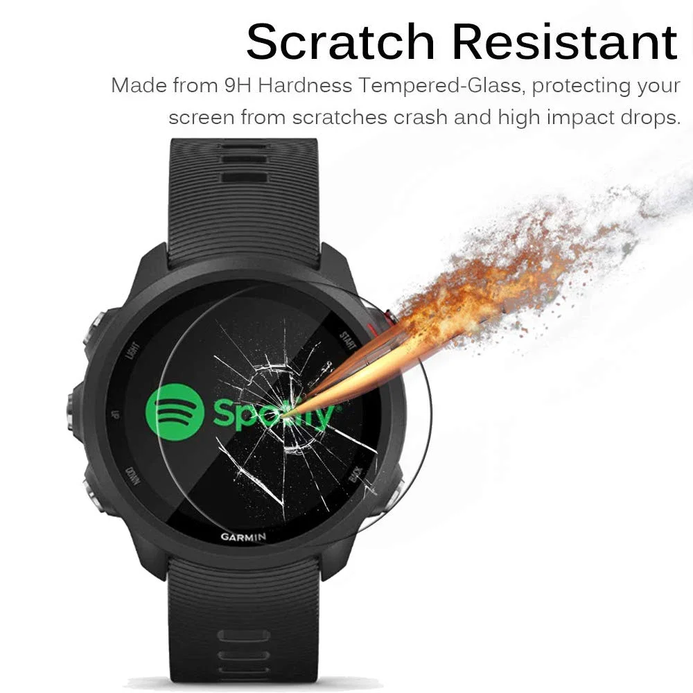 حافظة حماية 2 في 1 + واقي شاشة لـ Garmin Forerunner 245 255 265 Music Soft غطاء حماية من البولي يوريثان الحراري طبقة من الزجاج المقسى