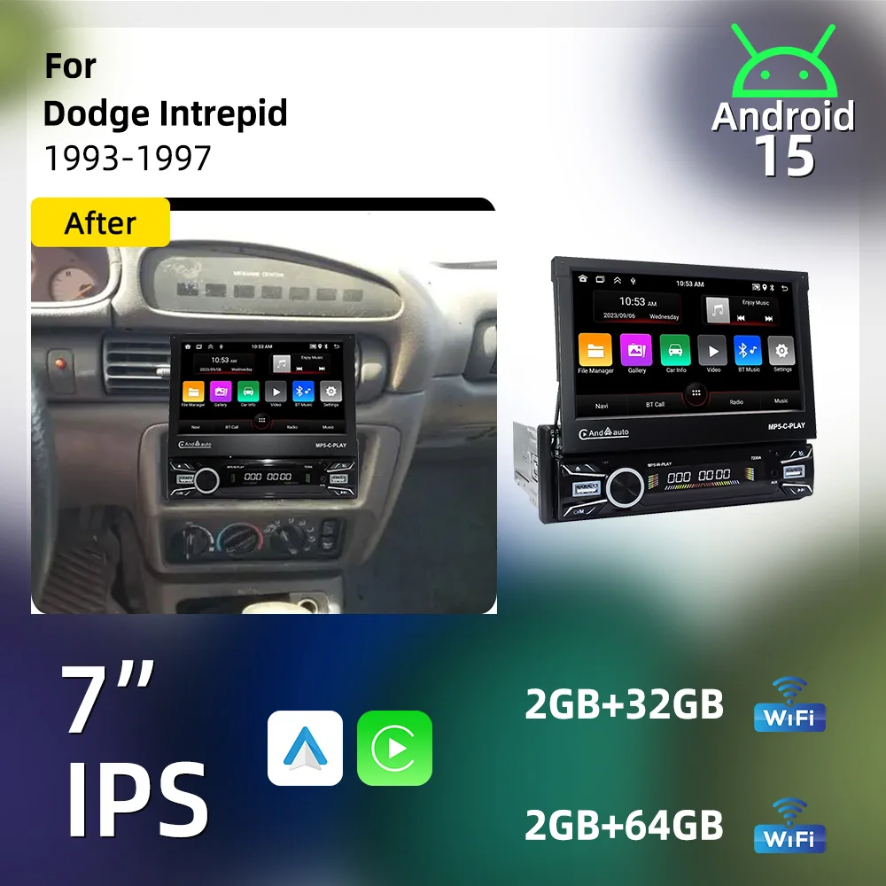 Car Radio for Dodge Intrepid 1993-1997 Multimedia Android 1Din Screen 7