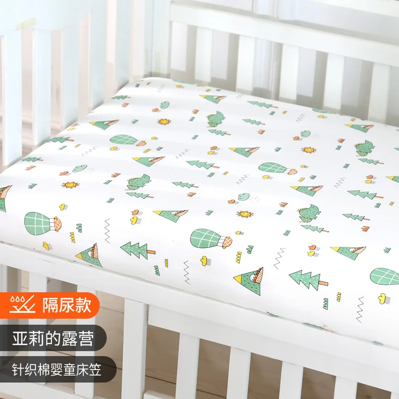 120*60cm Cotton Crib Pad For Children Waterproof Breathable Knitted Bed Sheet For Babies Mattress CoverFor Newborns