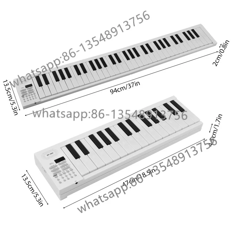 

61-Key foldable electronic piano multi-function LED display rechargeable battery suitable for beginners