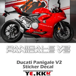 Calcomanía completa para coche DUCATI Panigale V2, pegatina de carenado, logotipo V2, Color personalizado, Plata cepillada, negro, blanco