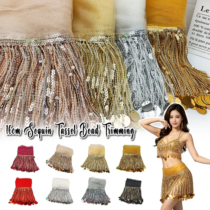 10 Yards Sequins Tassel Lace T - огляд і ціна Lace Ribbon Trim