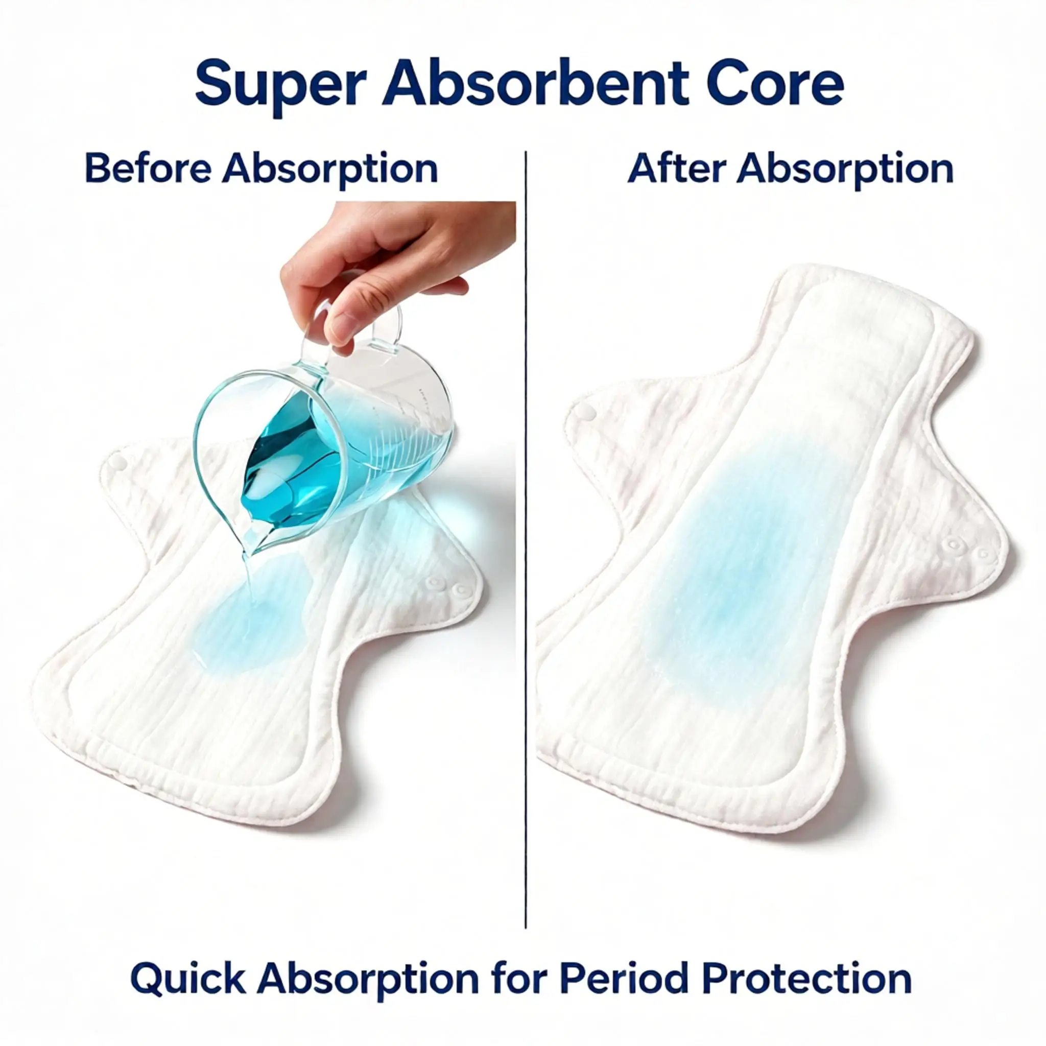 Picture 7: 7Pcs Set Reusable Washable Cotton Sanitary Pads Absorbent Leakproof Storage Bag Breathable Menstrual Pads Soft For Postpartum