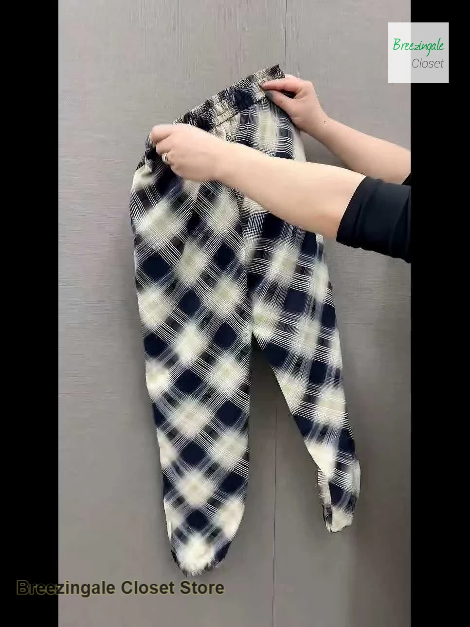 French ice silk cool pants women's summer thin high waist new plus size mm loose meat-covered casual nine-point sweatpants