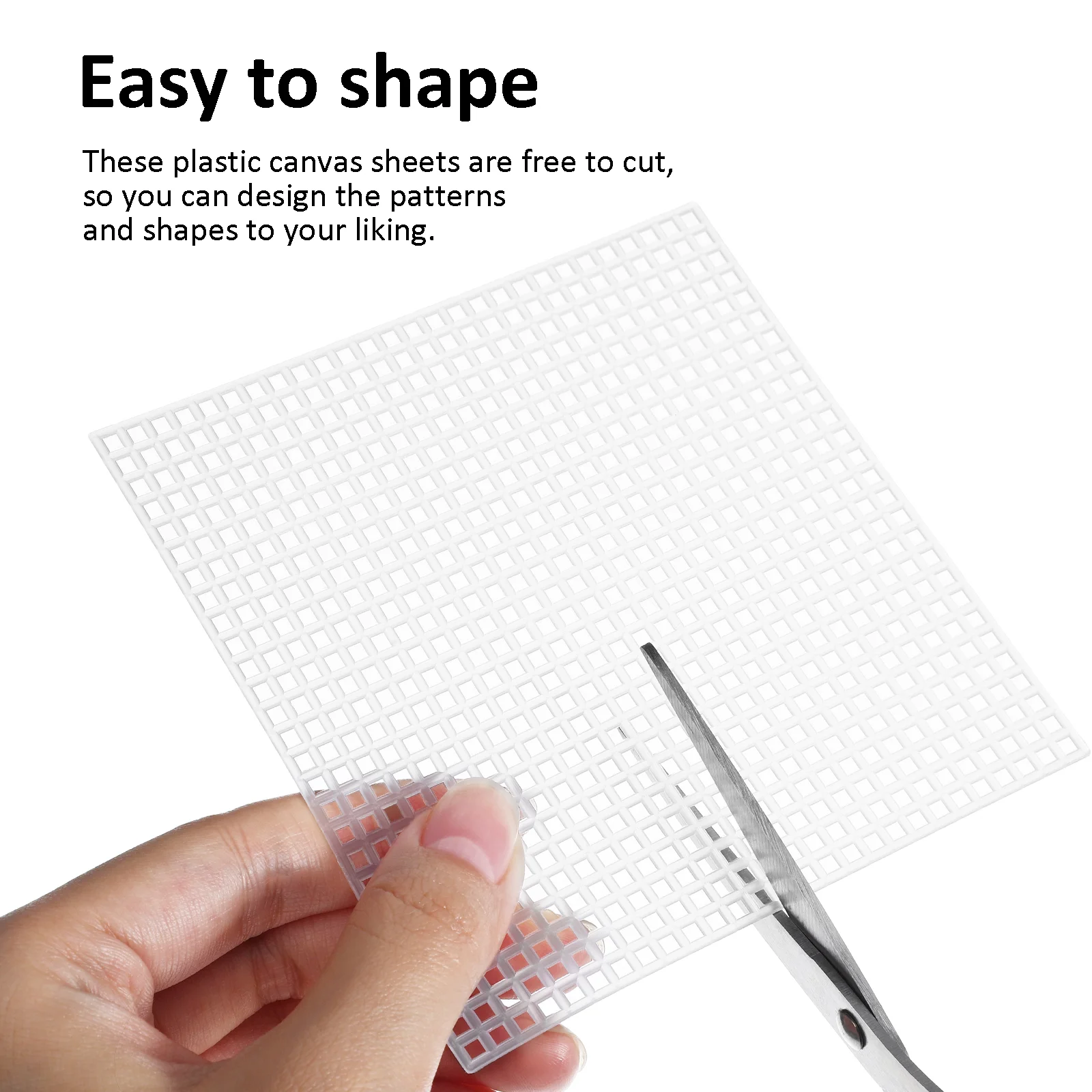 12 Pcs Plastic Mesh Canvas Sheet Vinyl Fabric for Mask Eyes Embroidery Material Kits Patterns Shapes The